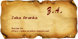 Zaka Aranka névjegykártya