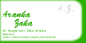 aranka zaka business card